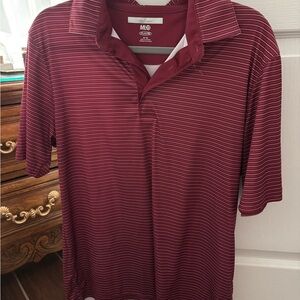 Greg Norman Collection Burgundy Striped Polo Shirt